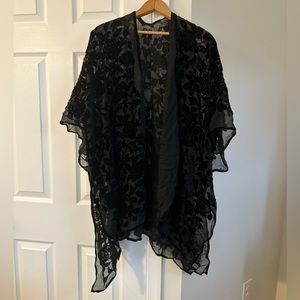 Black lace pancho, one size